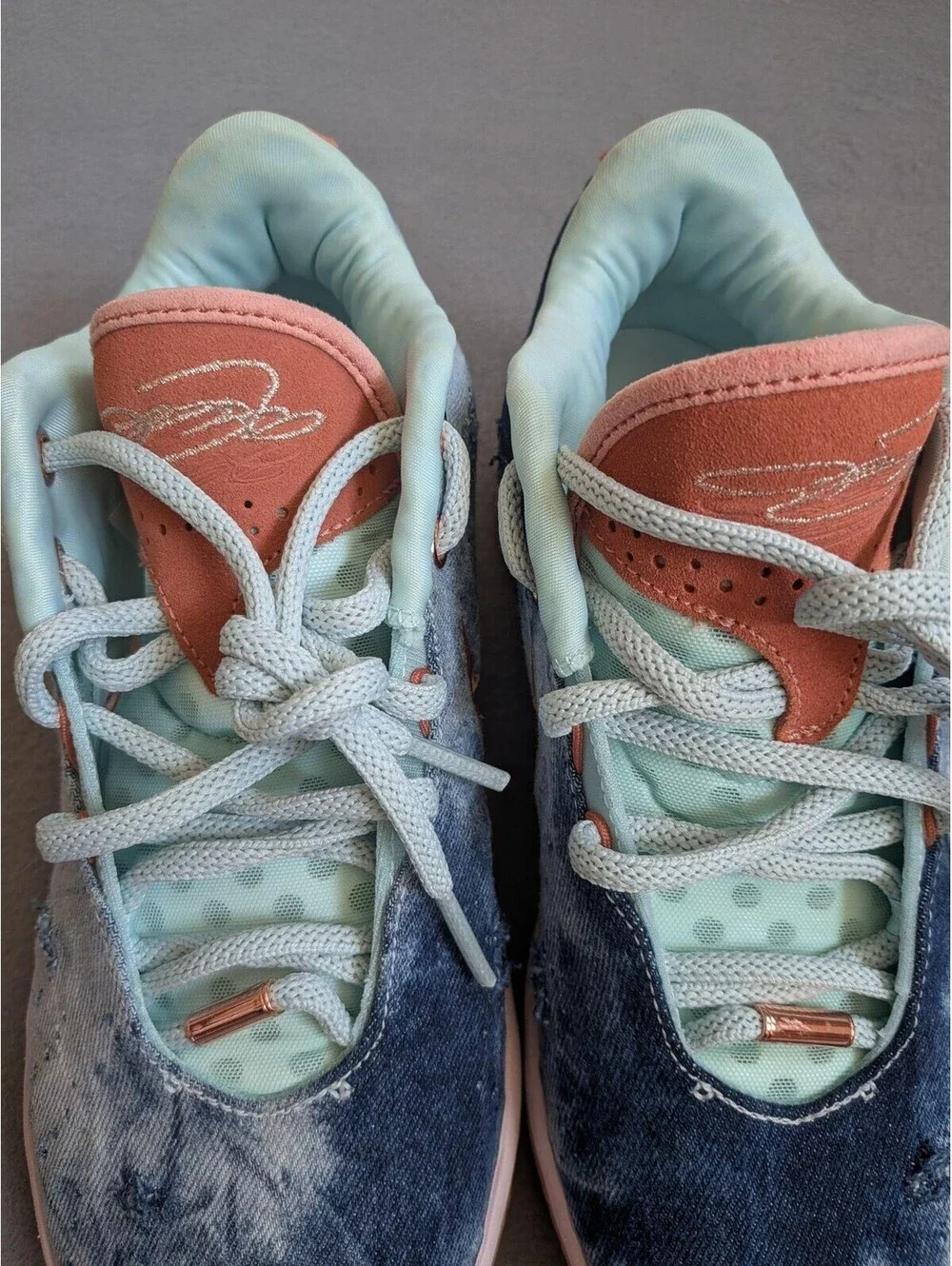 Nike Shoes Mens Size 9.5 Blue Air Zoom Denim Tie Dye Basketball Low Top Sneakers